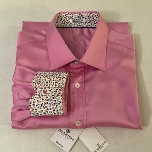 BUGATCHI UOMO Button Down Satin Shirt, Shaped Fit. Long Sleeve, Sz. L/NWT